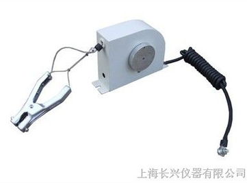 供應不銹鋼材質靜電收線卷盤,標配靜電接地線夾